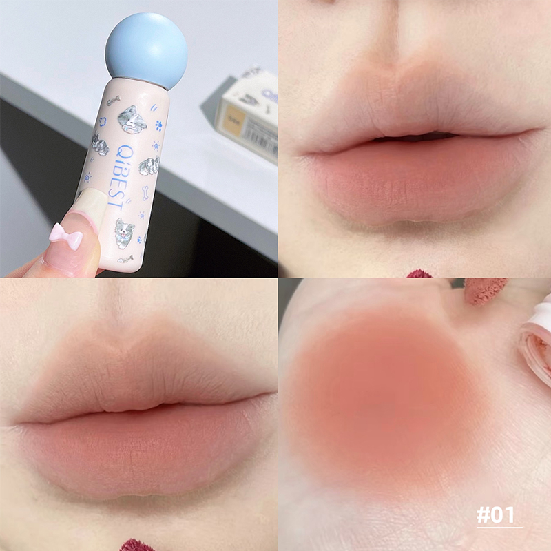 QIBEST Nude Matte Lip Mud Wate - Lip Tint Korean review and price