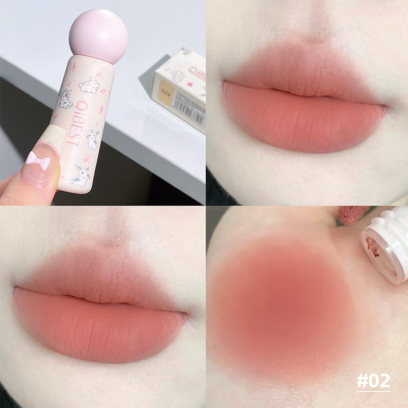 QIBEST Nude Matte Lip Mud Wate - Lip Tint Korean review and price